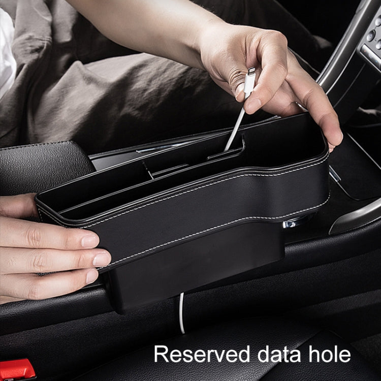 Car Multi-functional Console Box Cup Holder Seat Gap Side Storage Box, Leather Style, Color:Beige(Main Driver Seat) - free shipping - PMC TechLife - Order now!