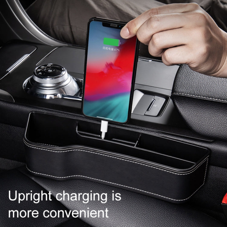 Car Multi-functional Console Box Cup Holder Seat Gap Side Storage Box, Leather Style, Color:Brown(Main Driver Seat) - free shipping - PMC TechLife - Order now!