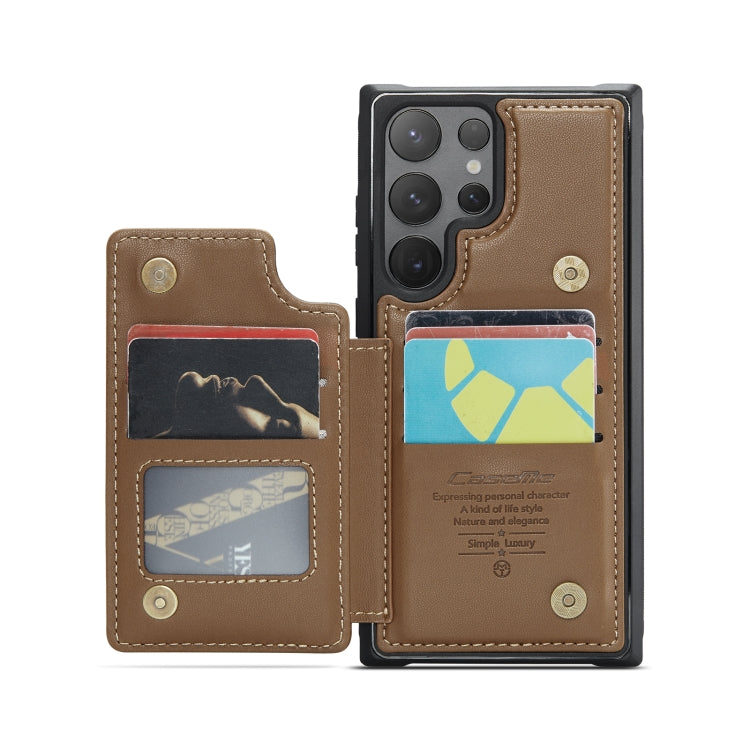 For Samsung Galaxy S24 Ultra 5G CaseMe C22 PC+TPU Business Style RFID Anti-theft Leather Phone Case(Brown) - Galaxy S24 Ultra 5G Cases by CaseMe | Online Shopping South Africa | PMC TechLife | Buy Now Pay Later Mobicred