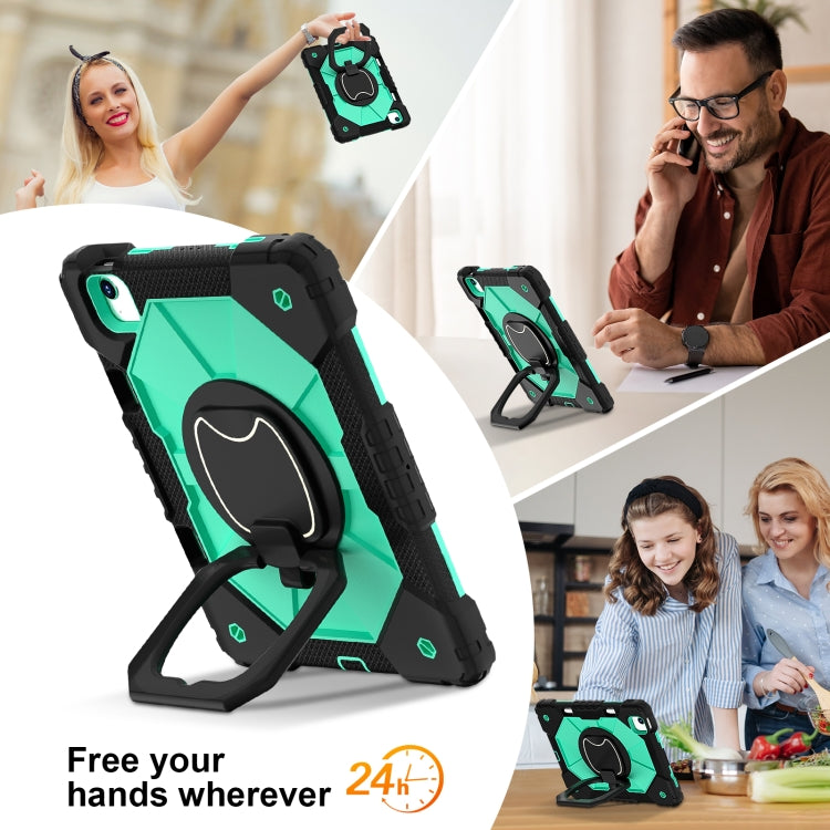 For iPad Air 11 2024 Contrast Color Robot Silicone Hybrid PC Tablet Case(Black Mint Green) - iPad Air 11 2024 Cases by PMC TechLife | Online Shopping South Africa | PMC TechLife | Buy Now Pay Later Mobicred