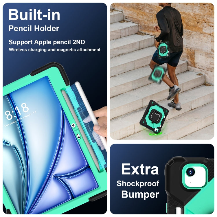 For iPad Air 11 2024 Contrast Color Robot Silicone Hybrid PC Tablet Case(Black Mint Green) - iPad Air 11 2024 Cases by PMC TechLife | Online Shopping South Africa | PMC TechLife | Buy Now Pay Later Mobicred