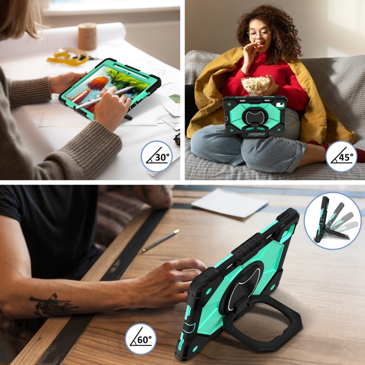 For iPad Air 11 2024 Contrast Color Robot Silicone Hybrid PC Tablet Case(Black Mint Green) - iPad Air 11 2024 Cases by PMC TechLife | Online Shopping South Africa | PMC TechLife | Buy Now Pay Later Mobicred