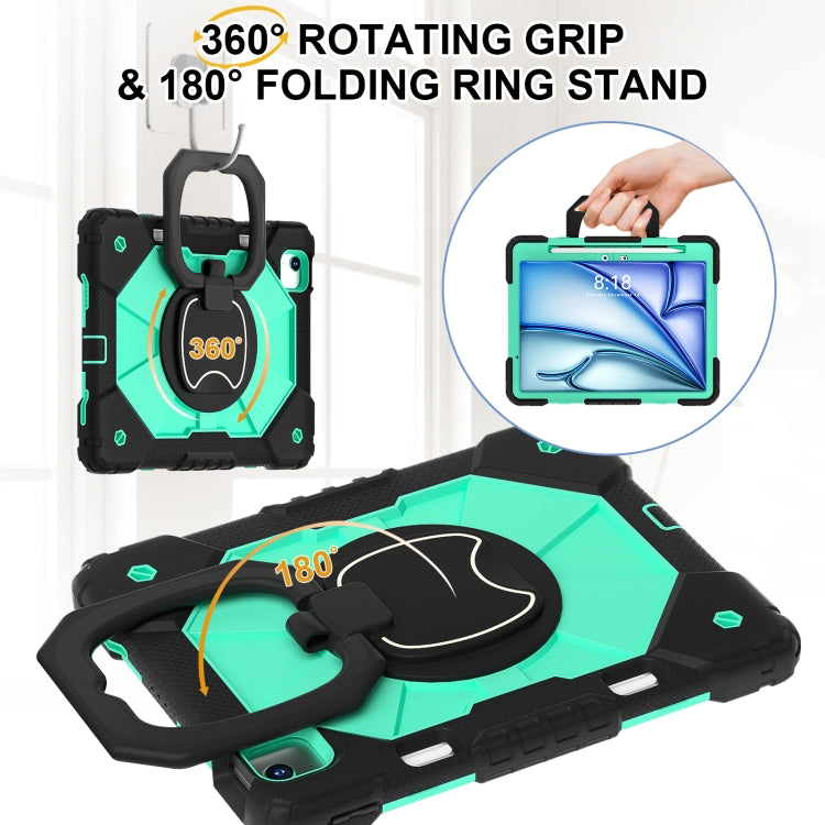 For iPad Air 11 2024 Contrast Color Robot Silicone Hybrid PC Tablet Case(Black Mint Green) - iPad Air 11 2024 Cases by PMC TechLife | Online Shopping South Africa | PMC TechLife | Buy Now Pay Later Mobicred