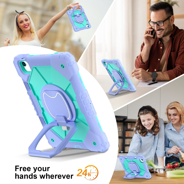 For iPad Air 11 2024 Contrast Color Robot Silicone Hybrid PC Tablet Case(Purple Mint Green) - iPad Air 11 2024 Cases by PMC TechLife | Online Shopping South Africa | PMC TechLife | Buy Now Pay Later Mobicred
