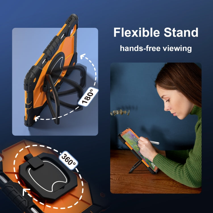 For iPad Pro 11 2024 Contrast Color Robot Silicone Hybrid PC Tablet Case(Black Orange) - iPad Pro 11 2024 Cases by PMC TechLife | Online Shopping South Africa | PMC TechLife | Buy Now Pay Later Mobicred