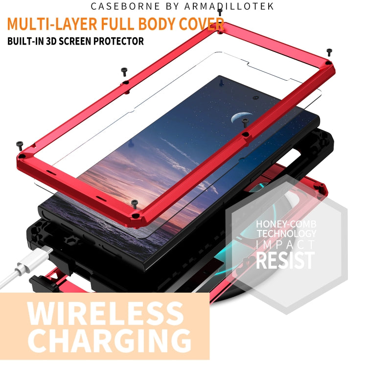 For Samsung Galaxy S24 Ultra 5G R-JUST Sliding Camera Life Waterproof Holder Phone Case(Red) - free shipping - PMC TechLife - Order now!