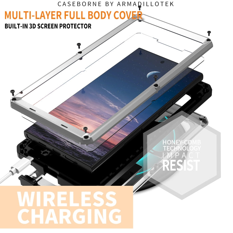 For Samsung Galaxy S24 Ultra 5G R-JUST Sliding Camera Life Waterproof Holder Phone Case(Silver) - Galaxy S24 Ultra 5G Cases by R-JUST | Online Shopping South Africa | PMC TechLife | Buy Now Pay Later Mobicred