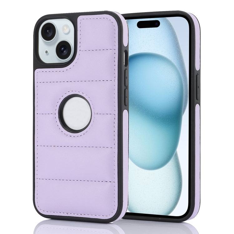 For iPhone 15 Plus Piano Key Hollow Cutout PU Phone Case(Light Purple) - free shipping - PMC TechLife - Order now!