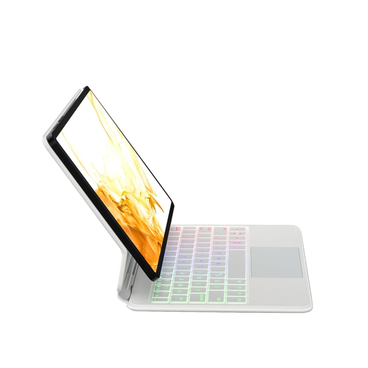 For Samsung Galaxy Tab S9 FE/S9/S8 M11P-B-S9 Magnetic Bluetooth Keyboard Leather Tablet Case(White) - Samsung Keyboard by PMC TechLife | Online Shopping South Africa | PMC TechLife | Buy Now Pay Later Mobicred