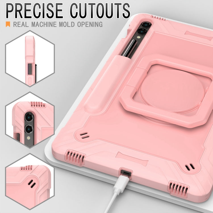 For Samsung Galaxy Tab S9 FE+ / S9+ Handle Robot Silicone Hybrid PC Tablet Case(Rose Gold) - Galaxy Tab S9+ Cases by PMC Jewellery | Online Shopping South Africa | PMC Jewellery | Buy Now Pay Later Mobicred