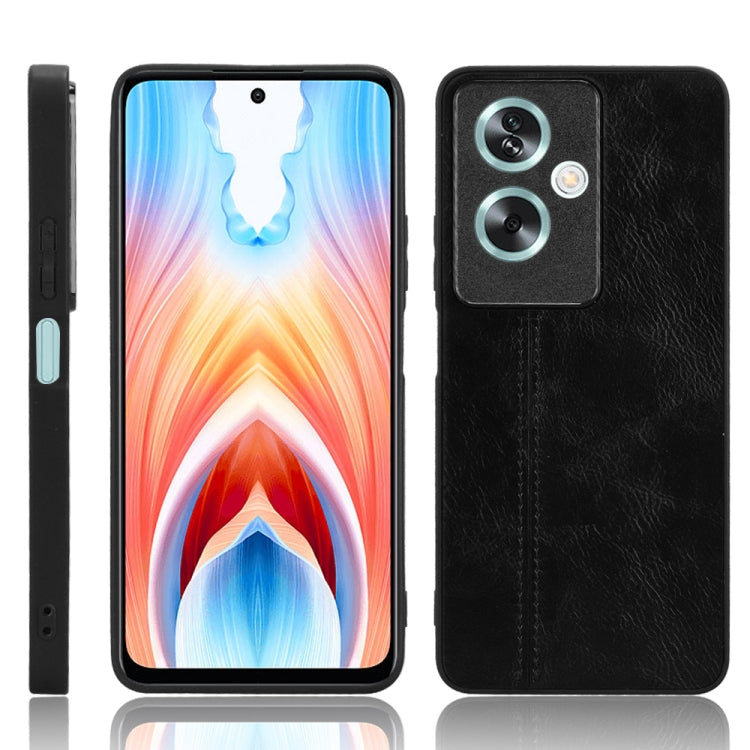 For OPPO A79 5G Cow Pattern Sewing Back Cover Phone Case(Black) - OPPO Cases by PMC TechLife | Online Shopping South Africa | PMC TechLife | Buy Now Pay Later Mobicred