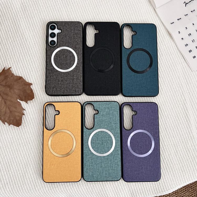 For Samsung Galaxy S25 5G Magsafe Magnetic Ring Cloth Texture Phone Case(Purple) - Galaxy S25 5G Cases by PMC TechLife | Online Shopping South Africa | PMC TechLife | Buy Now Pay Later Mobicred