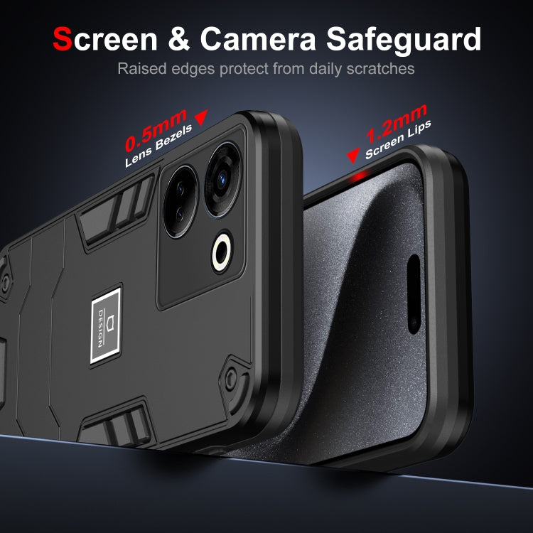 For Tecno Camon 20 Pro 4G 2 in 1 Shockproof Phone Case(Black) - Tecno Cases by PMC TechLife | Online Shopping South Africa | PMC TechLife | Buy Now Pay Later Mobicred