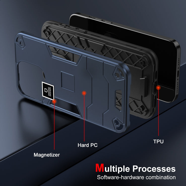 For Tecno Pop 6 No Fingerprints 2 in 1 Shockproof Phone Case(Blue) - Tecno Cases by PMC TechLife | Online Shopping South Africa | PMC TechLife | Buy Now Pay Later Mobicred