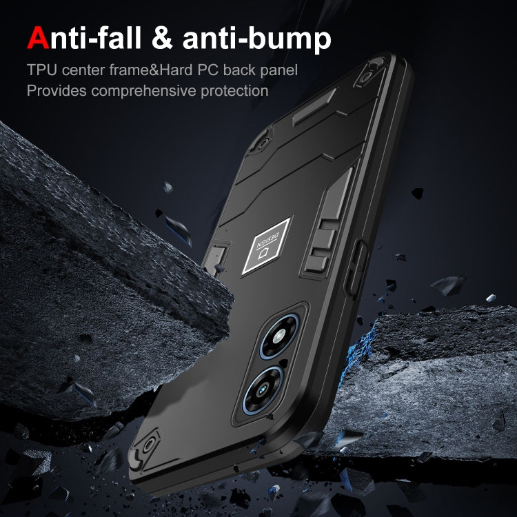 For Motorola Moto G Play 2024 Shockproof TPU Hybrid PC Phone Case(Black) - Motorola Cases by PMC Jewellery | Online Shopping South Africa | PMC Jewellery | Buy Now Pay Later Mobicred