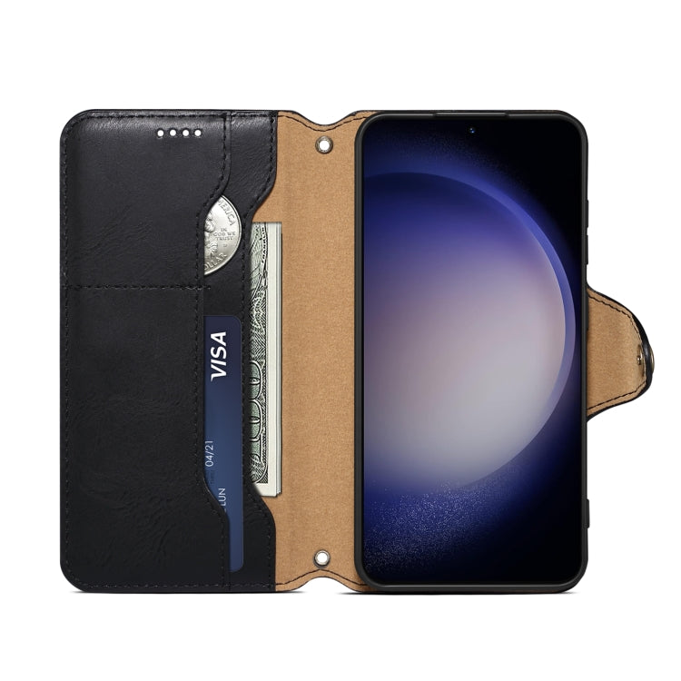 For Samsung Galaxy S24+ 5G Denior Cowhide Texture Wallet Style Leather Phone Case(Black) - free shipping - PMC Jewellery - Order now!