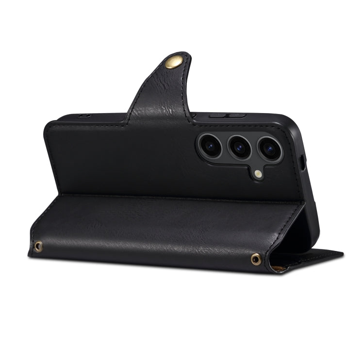 For Samsung Galaxy S24+ 5G Denior Cowhide Texture Wallet Style Leather Phone Case(Black) - free shipping - PMC Jewellery - Order now!