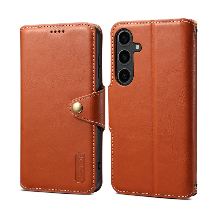 For Samsung Galaxy S24+ 5G Denior Cowhide Texture Wallet Style Leather Phone Case(Brown) - free shipping - PMC Jewellery - Order now!