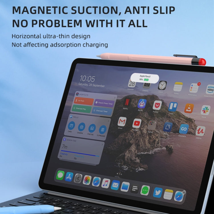 For Apple Pencil 2 Pen Clip Silicone Stylus Pen Protective Case(Yellow) - free shipping - PMC Jewellery - Order now!