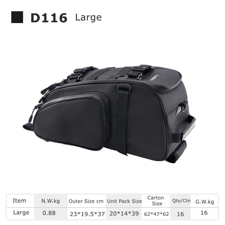 CADeN D116 Mountain Bike Panniers Tail Bags Crossbody Camera Bag Photography Lens Shoulder Bag, Size:37 x 19.5 x 23cm(Black) - free shipping - PMC TechLife - Order now!