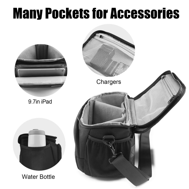 Cwatcun D67 Crossbody Camera Bag Photography Lens Shoulder Bag, Size:36 x 21 x 24cm XL(Black) - free shipping - PMC TechLife - Order now!