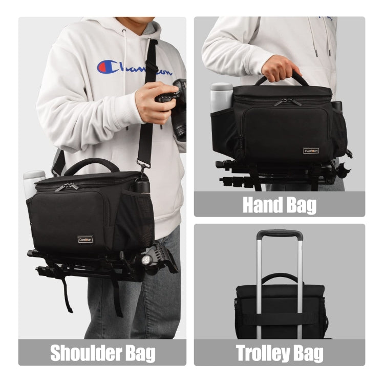 Cwatcun D67 Crossbody Camera Bag Photography Lens Shoulder Bag, Size:30.5 x 16.5 x 20cm L(Black) - Strap Satchel by Cwatcun | Online Shopping South Africa | PMC TechLife | Buy Now Pay Later Mobicred