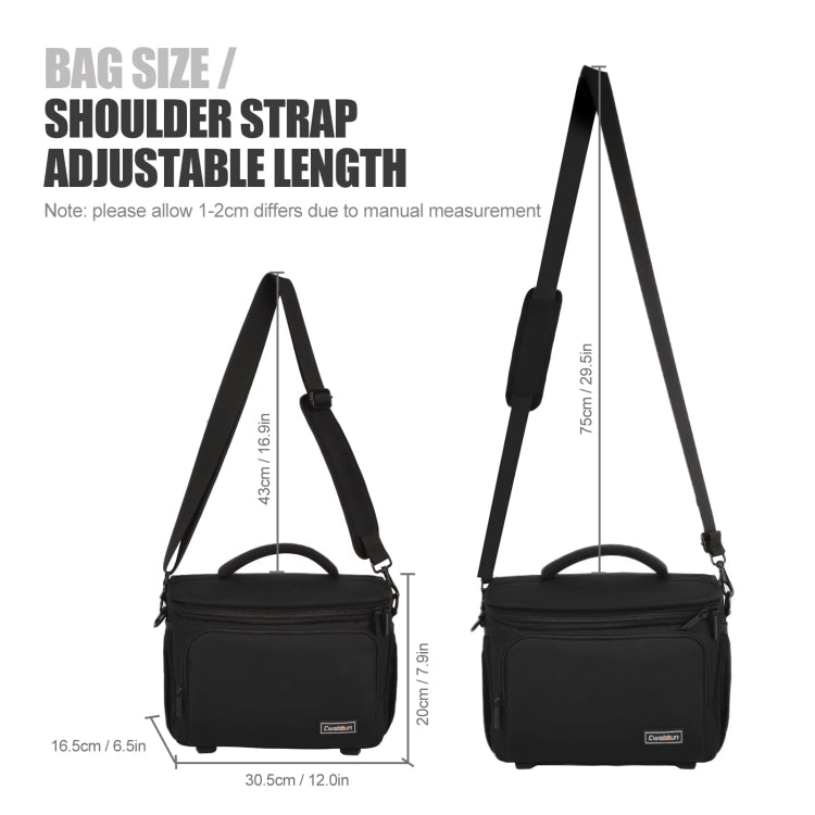 Cwatcun D67 Crossbody Camera Bag Photography Lens Shoulder Bag, Size:36 x 21 x 24cm XL(Black) - free shipping - PMC TechLife - Order now!