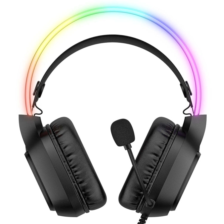 ONIKUMA X22 USB + 3.5mm Colorful Light Wired Gaming Headset with Mic, Cable length: 1.8m(Black) - free shipping - PMC Jewellery - Order now!