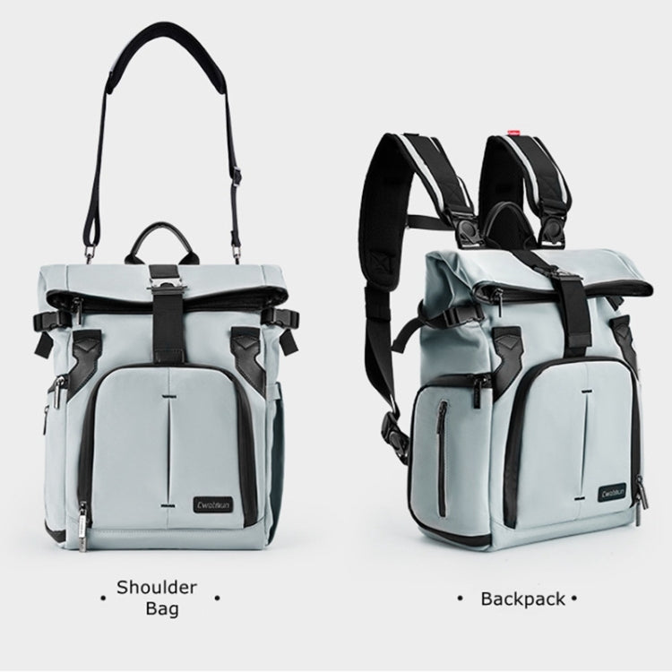 Cwatcun D95 Large Capacity Photography Backpack Shoulders Laptop Camera Bag, Size:30.5 x 18 x 38cm(Silver Grey) - free shipping - PMC TechLife - Order now!