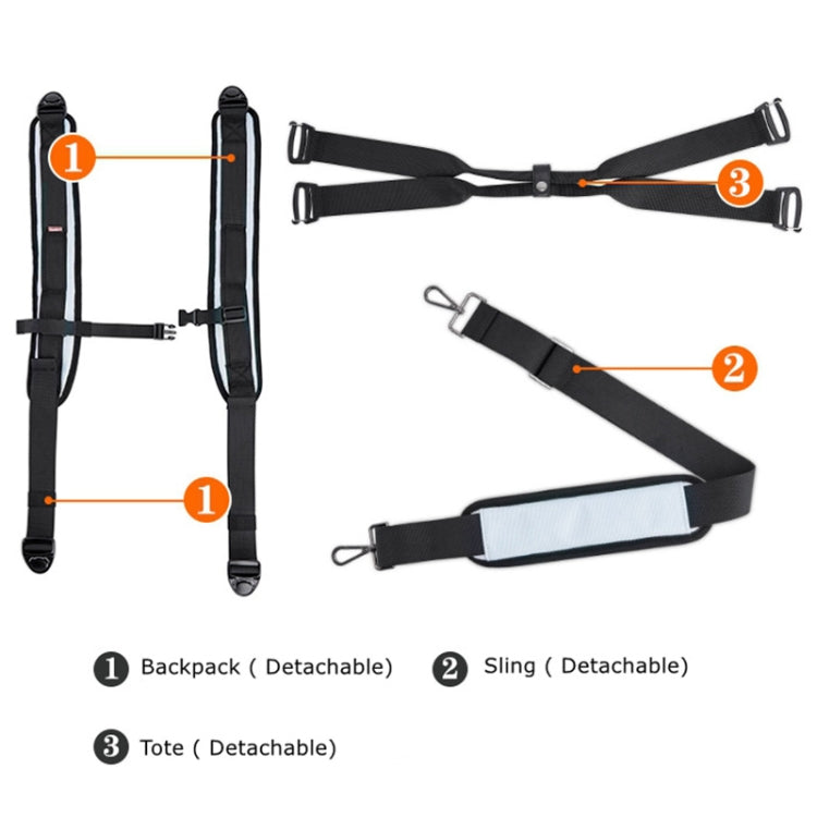 Cwatcun D95 Large Capacity Photography Backpack Shoulders Laptop Camera Bag, Size:30.5 x 18 x 38cm(Silver Grey) - free shipping - PMC TechLife - Order now!