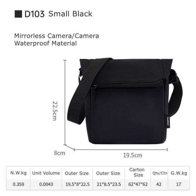 Cwatcun D103 Crossbody Camera Bag Photography Lens Shoulder Bag, Size:22.5 x 19.5 x 8cm(Black) - free shipping - PMC TechLife - Order now!