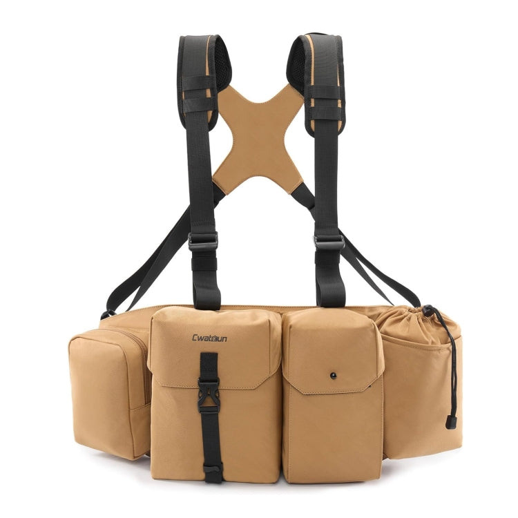 Cwatcun D104 Camera Waist Pack Vest Bag, Size:75 x 10.5 x 27.5cm(Earth) - free shipping - PMC TechLife - Order now!