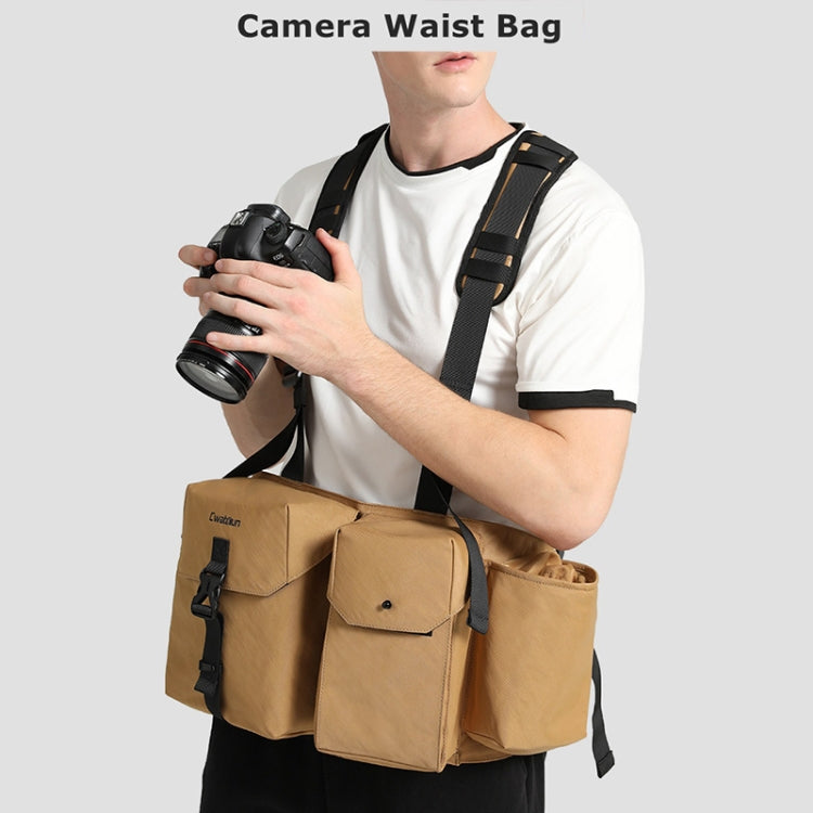 Cwatcun D104 Camera Waist Pack Vest Bag, Size:75 x 10.5 x 27.5cm(Earth) - free shipping - PMC TechLife - Order now!