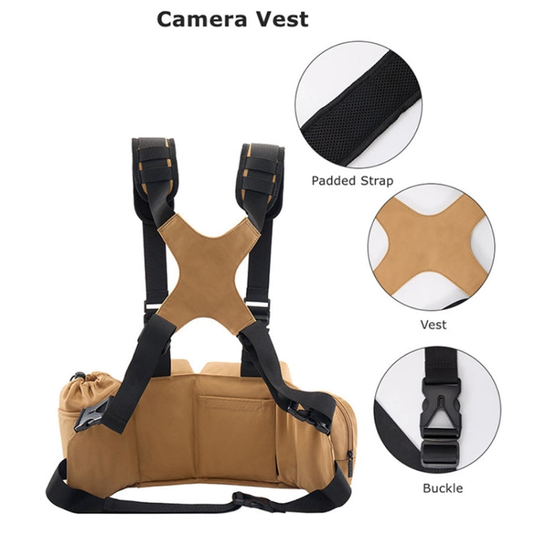 Cwatcun D104 Camera Waist Pack Vest Bag, Size:75 x 10.5 x 27.5cm(Earth) - free shipping - PMC TechLife - Order now!