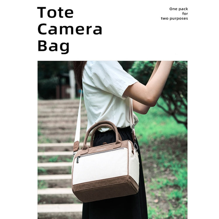 Cwatcun D112 Contrast Canvas Camera Bag One-shoulder Cross-body Tote Bag, Size:24.5 x 30 x 15.5cm(Blue) - free shipping - PMC TechLife - Order now!