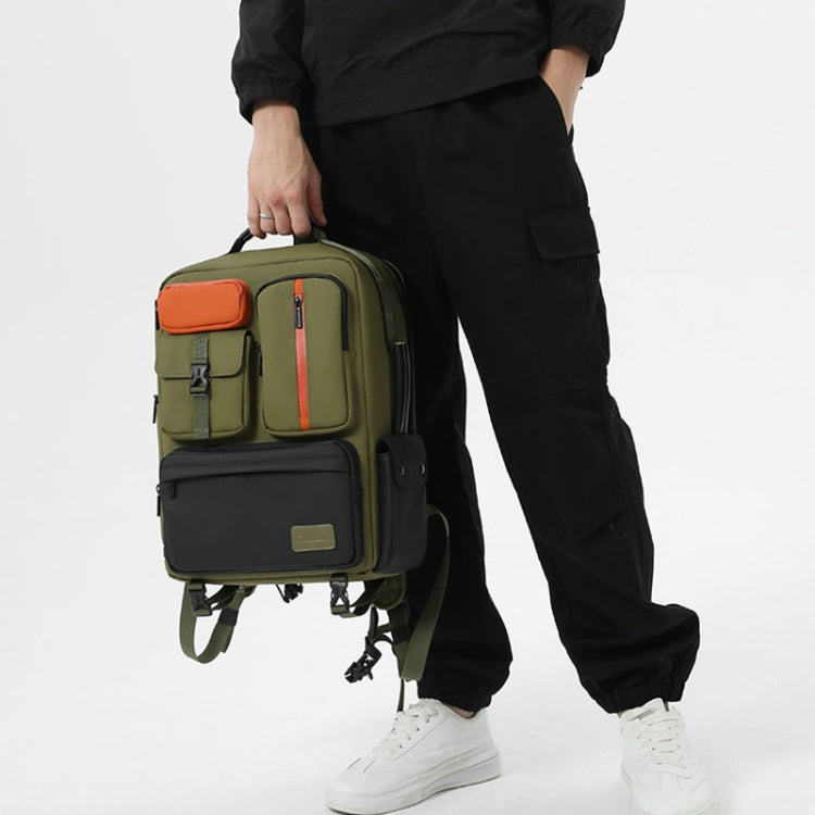 Cwatcun D117 Large Capacity Photography Backpack Shoulders Laptop Camera Bag, Size:42 x 31 x 13cm(Army Green) - free shipping - PMC TechLife - Order now!