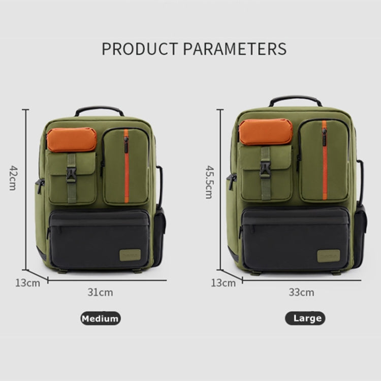 Cwatcun D117 Large Capacity Photography Backpack Shoulders Laptop Camera Bag, Size:42 x 31 x 13cm(Army Green) - free shipping - PMC TechLife - Order now!