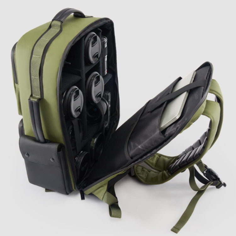 Cwatcun D117 Large Capacity Photography Backpack Shoulders Laptop Camera Bag, Size:42 x 31 x 13cm(Army Green) - free shipping - PMC TechLife - Order now!