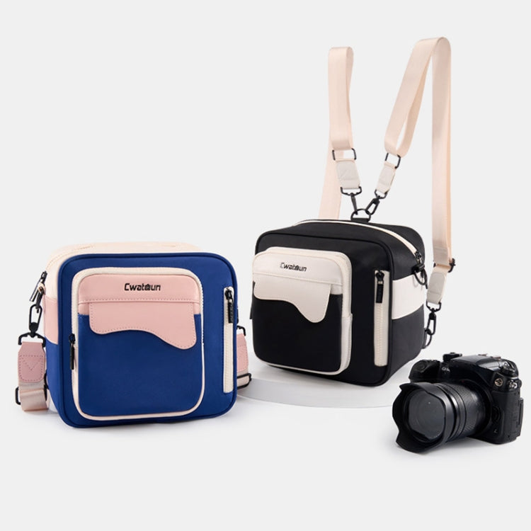 Cwatcun D118 Contrast Two Ways Backpack Cross-body Canera Bag, Size:21 x 21 x 14.5cm(Black) - free shipping - PMC TechLife - Order now!