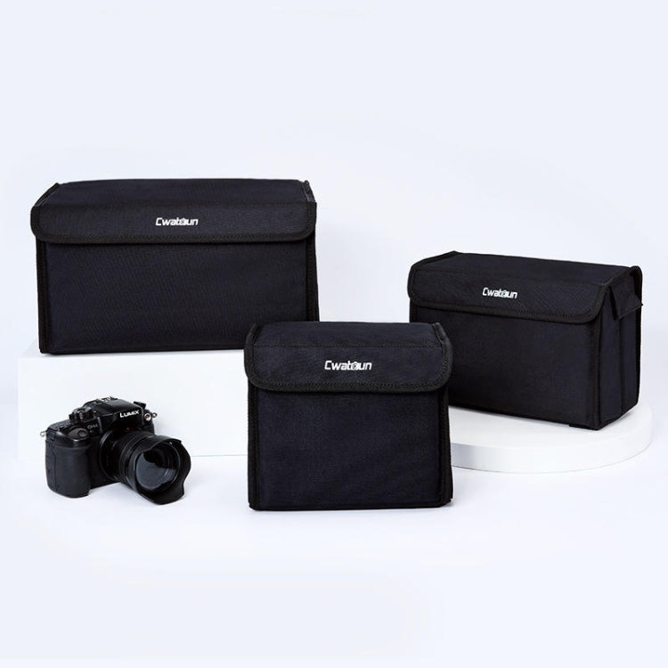 Cwatcun H80 Large Capacity Foldable Inner Camera Bag Photography Lens Bag, Size:30 x 19 x 15cm M(Black) - Soft Bag by Cwatcun | Online Shopping South Africa | PMC TechLife | Buy Now Pay Later Mobicred
