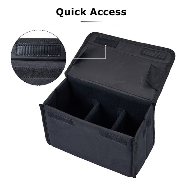 Cwatcun H80 Large Capacity Foldable Inner Camera Bag Photography Lens Bag, Size:30 x 19 x 15cm M(Black) - Soft Bag by Cwatcun | Online Shopping South Africa | PMC TechLife | Buy Now Pay Later Mobicred