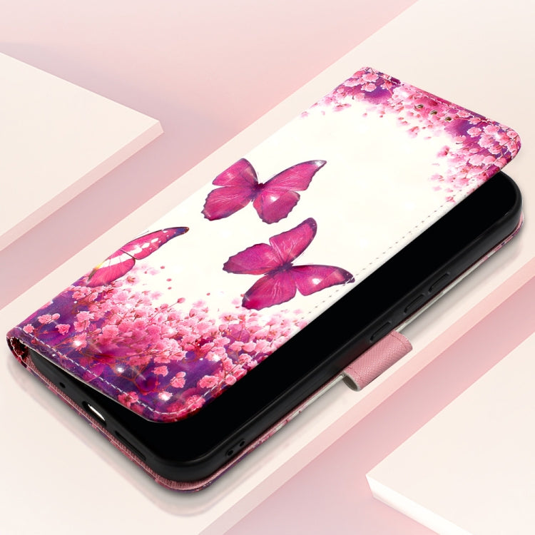 For Xiaomi Redmi Note 13 Pro 4G Global 3D Painting Horizontal Flip Leather Phone Case(Rose Butterfly) - Note 13 Pro Cases by PMC TechLife | Online Shopping South Africa | PMC TechLife | Buy Now Pay Later Mobicred