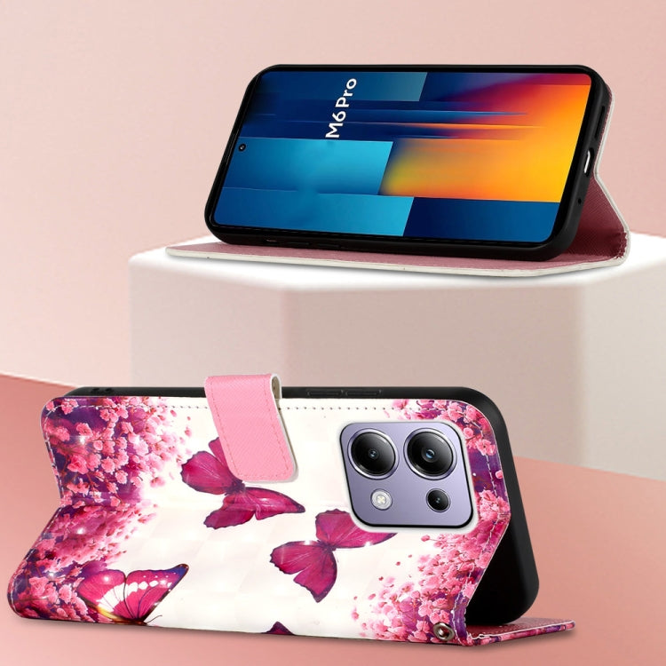 For Xiaomi Redmi Note 13 Pro 4G Global 3D Painting Horizontal Flip Leather Phone Case(Rose Butterfly) - Note 13 Pro Cases by PMC TechLife | Online Shopping South Africa | PMC TechLife | Buy Now Pay Later Mobicred