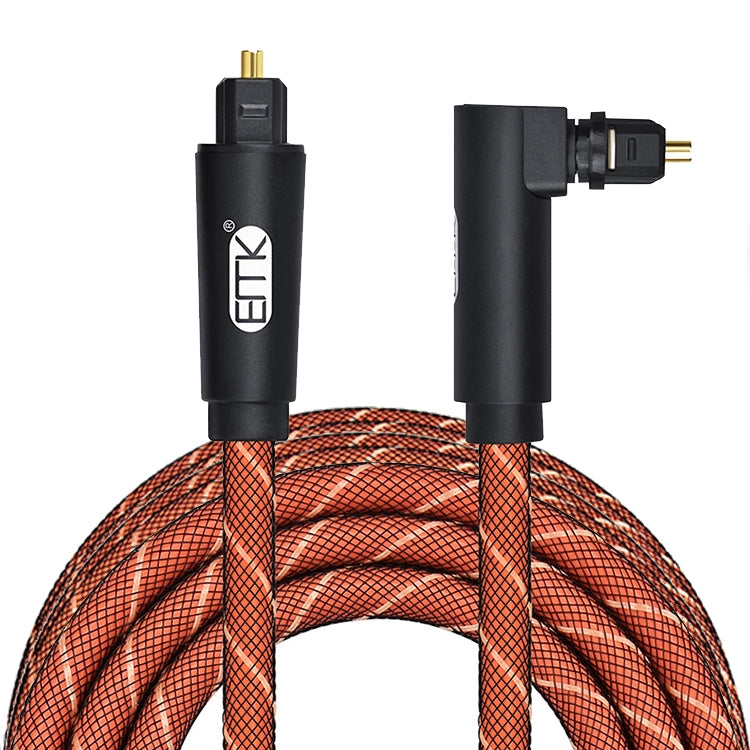 EMK 90 Degree Swivel Adjustable Right Angled 360 Degrees Rotatable Plug Nylon Woven Mesh Optical Audio Cable, Cable Length:3m(Orange) - free shipping - PMC Jewellery - Order now!