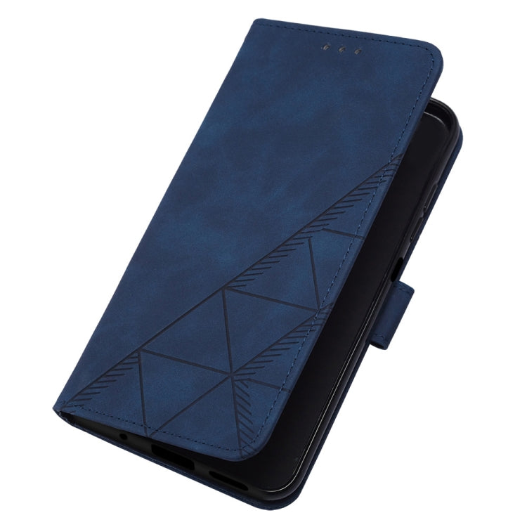 For Motorola Moto G Play 4G 2024 Crossbody 3D Embossed Flip Leather Phone Case(Blue) - Motorola Cases by PMC Jewellery | Online Shopping South Africa | PMC Jewellery | Buy Now Pay Later Mobicred