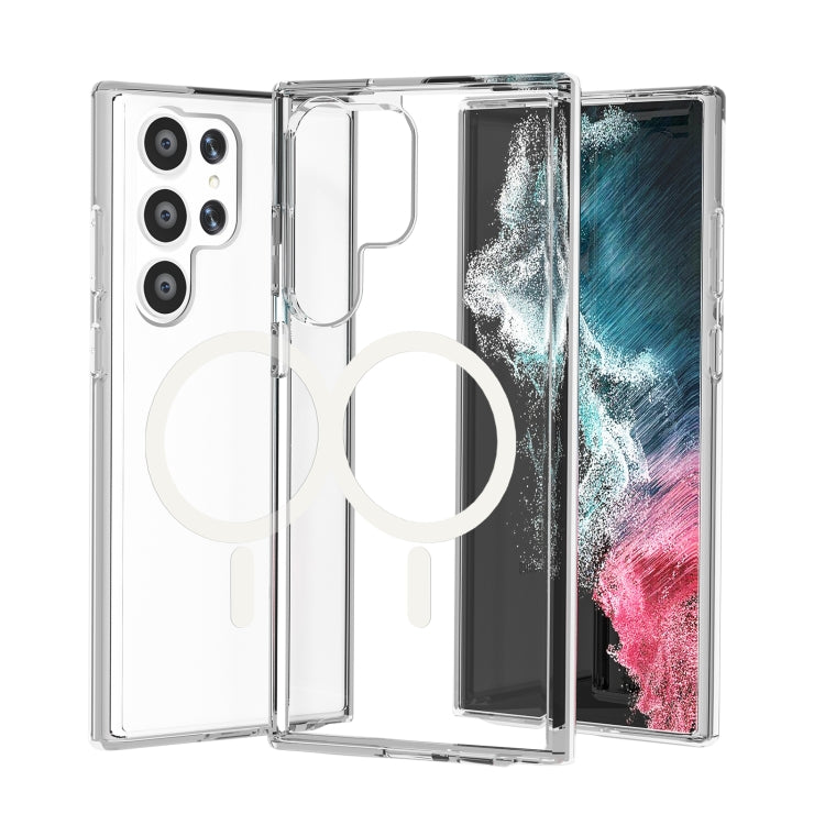 For Samsung Galaxy S23 Ultra 5G Terminator Style Glitter Powder MagSafe Magnetic Phone Case(Transparent) - Galaxy S23 Ultra 5G Cases by PMC TechLife | Online Shopping South Africa | PMC TechLife