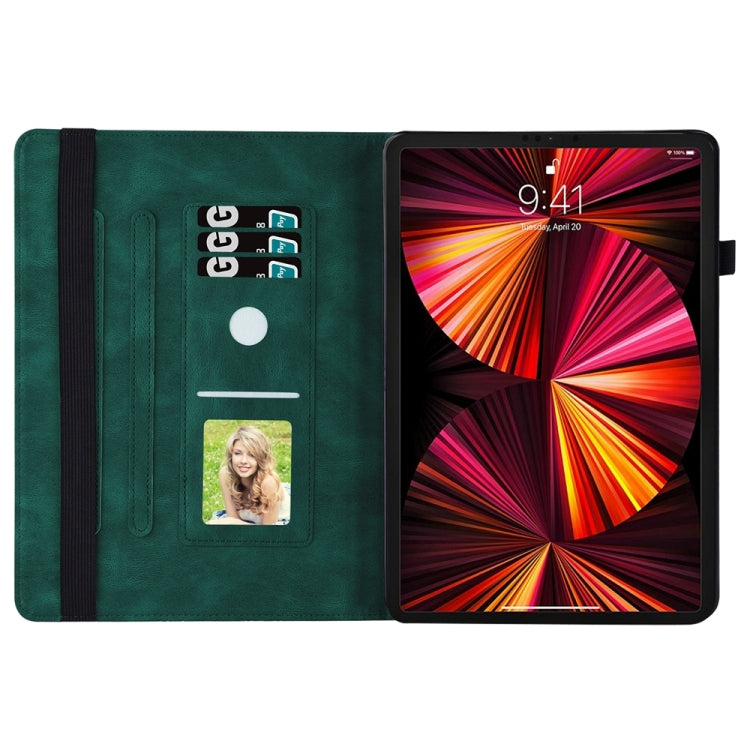 For iPad Pro 12.9 2022 / Air 13 2024 Big Butterfly Embossed Leather Tablet Case(Green) - iPad Pro 12.9 (2022/2021) Cases by PMC TechLife | Online Shopping South Africa | PMC TechLife | Buy Now Pay Later Mobicred