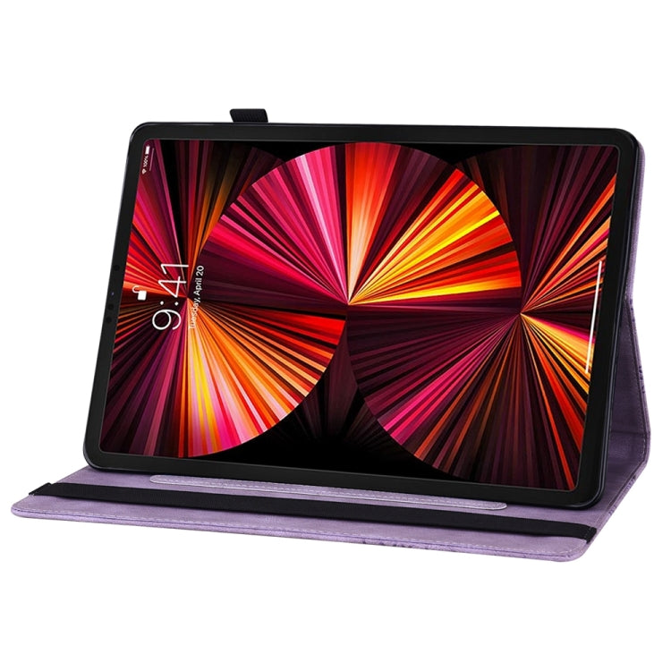 For iPad Pro 12.9 2022 / Air 13 2024 / 2025 Big Butterfly Embossed Leather Tablet Case(Purple) - iPad Pro 12.9 (2022/2021) Cases by PMC TechLife | Online Shopping South Africa | PMC TechLife | Buy Now Pay Later Mobicred