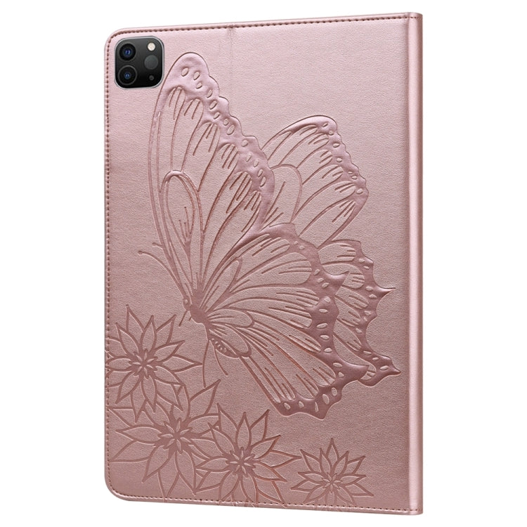 For iPad Pro 11 2024 Big Butterfly Embossed Leather Tablet Case(Rose Gold) - iPad Pro 11 2024 Cases by PMC TechLife | Online Shopping South Africa | PMC TechLife | Buy Now Pay Later Mobicred