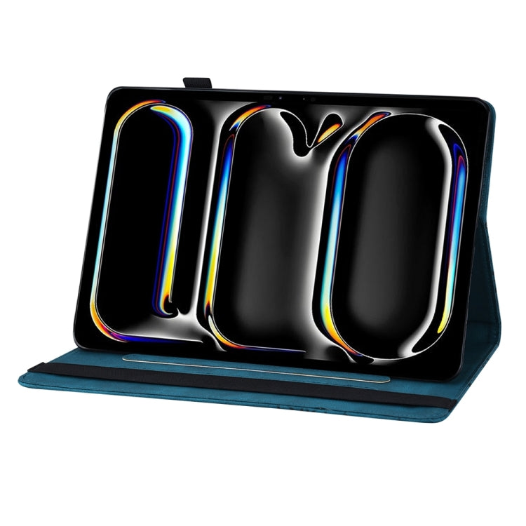 For iPad Pro 13 2024 Big Butterfly Embossed Leather Tablet Case(Blue) - iPad Pro 13 2024 Cases by PMC TechLife | Online Shopping South Africa | PMC TechLife | Buy Now Pay Later Mobicred